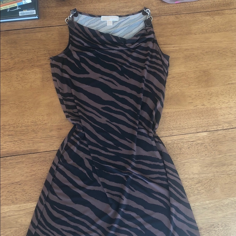 Michael Kors Sleeveless Zebra Print Dress Size M